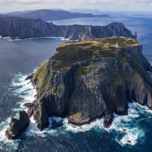 This image of Tasman Island was taken from a Bell  206 Longranger helicopter over the Tasman Peninsula National Park in Tasmania, Australia.