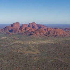 This image of the eastern face of Kata-Tjuta was taken from a helicopter mid morning in Uluru-Kata Tjuta National Park and UNESCO Heritage site in the Northern Territory, Australia.