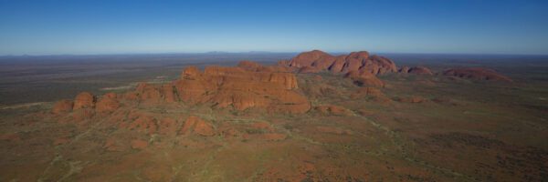 This image of the eastern face of Kata-Tjuta was taken from a helicopter mid morning in Uluru-Kata Tjuta National Park and UNESCO Heritage site