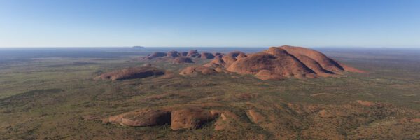 This image of the western face of Kata-Tjuta was taken from a helicopter mid morning in Uluru-Kata Tjuta National Park and UNESCO Heritage site